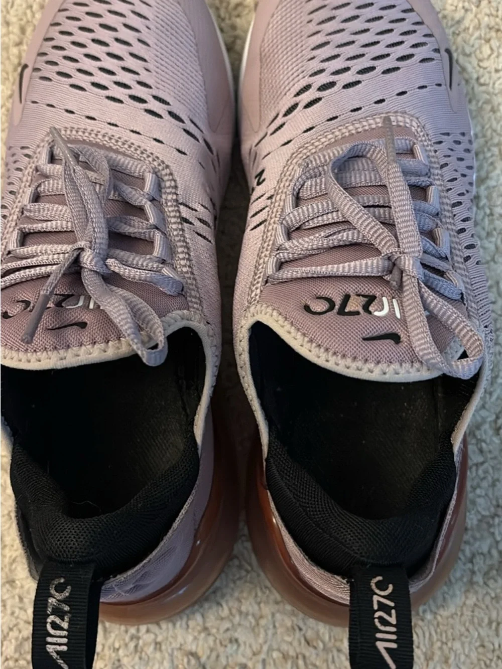 Nike kids Air Max 270 Mauve/Purple Running Sneakers 7 Y